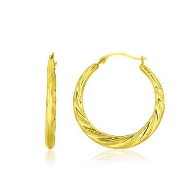 10k Yellow Gold Graduated Twisted Hoop Earrings - jazzyjewelryjones