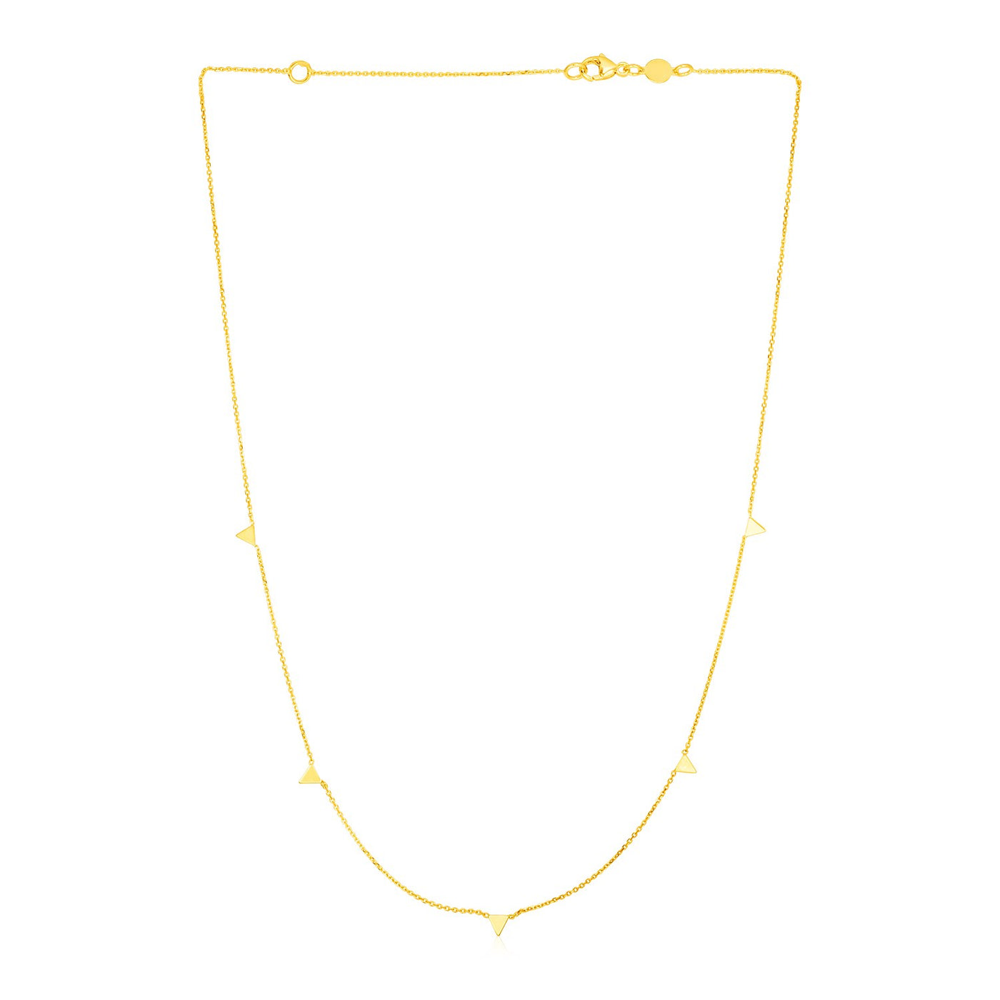 14K Yellow Gold Necklace with Triangles - jazzyjewelryjones