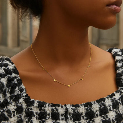 14K Yellow Gold Necklace with Triangles - jazzyjewelryjones
