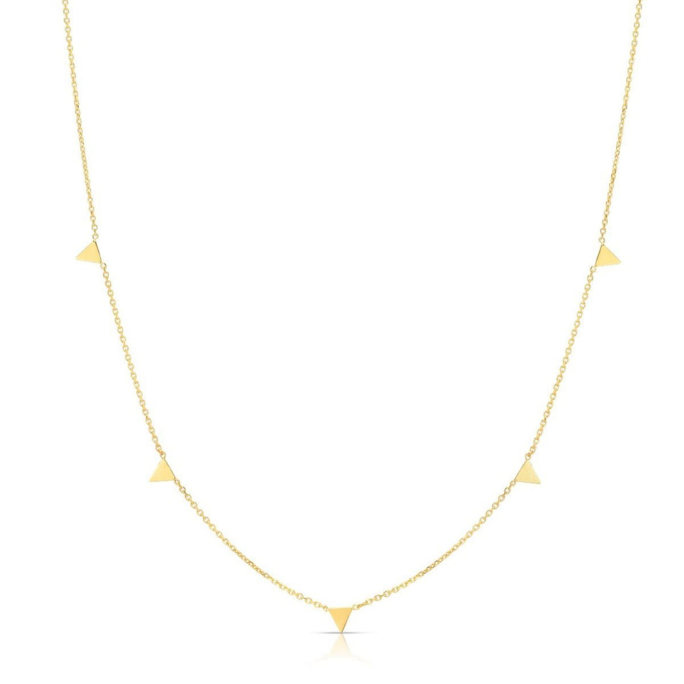 14K Yellow Gold Necklace with Triangles - jazzyjewelryjones