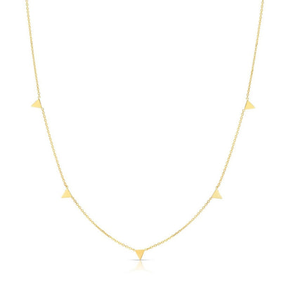 14K Yellow Gold Necklace with Triangles - jazzyjewelryjones