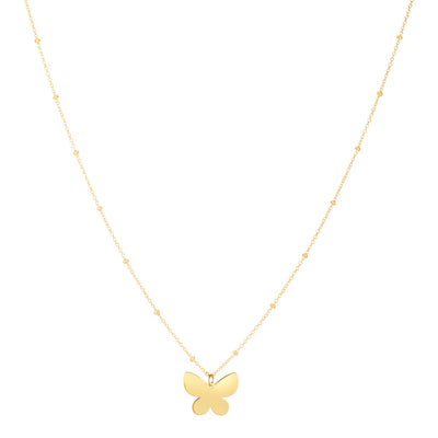14k Yellow Gold Ppillon Butterfly Necklace - jazzyjewelryjones