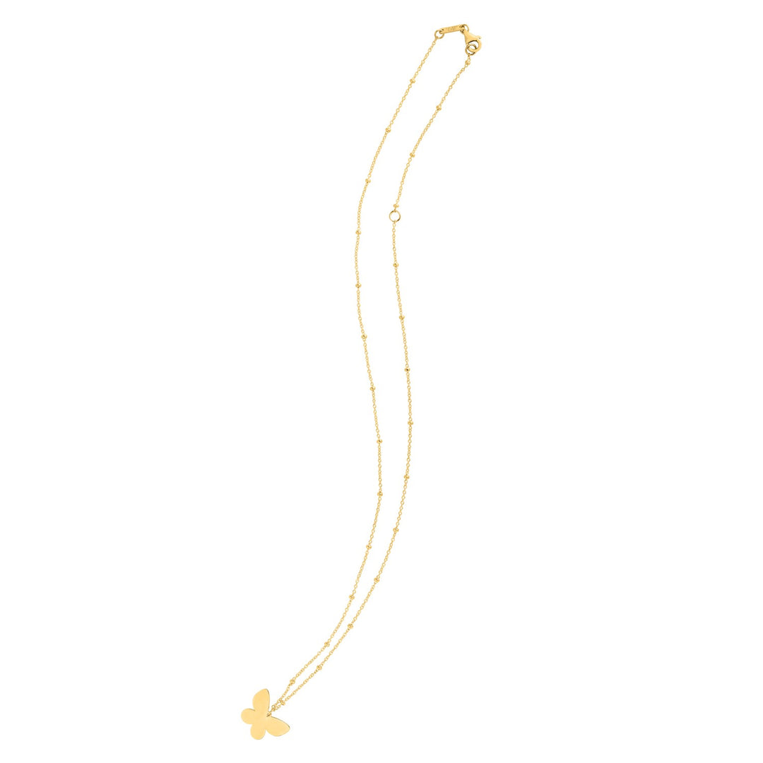 14k Yellow Gold Ppillon Butterfly Necklace