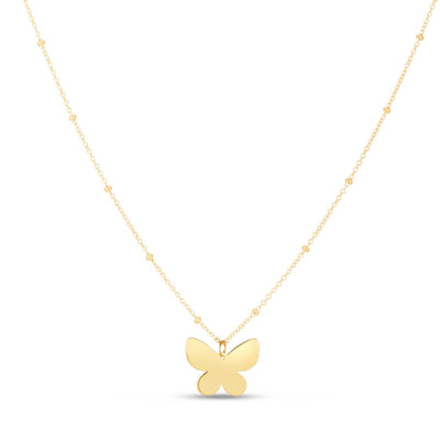 14k Yellow Gold Ppillon Butterfly Necklace - jazzyjewelryjones