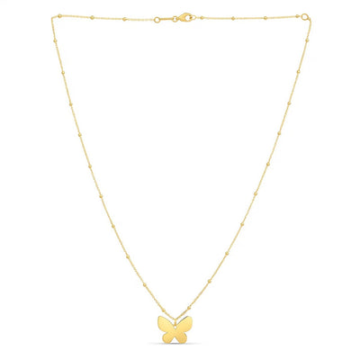 14k Yellow Gold Ppillon Butterfly Necklace - jazzyjewelryjones