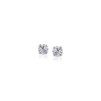 14k White Gold White Cubic Zirconia Stud Earrings(2mm) - jazzyjewelryjones