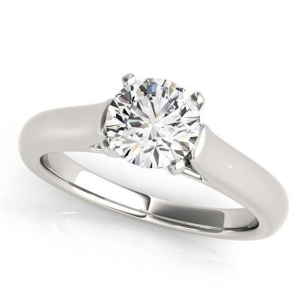 14k White Gold Cathedral Design Solitaire Diamond Engagement Ring (1 cttw) - jazzyjewelryjones
