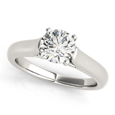 14k White Gold Cathedral Design Solitaire Diamond Engagement Ring (1 cttw) - jazzyjewelryjones