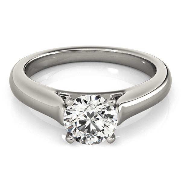 14k White Gold Cathedral Design Solitaire Diamond Engagement Ring (1 cttw) - jazzyjewelryjones