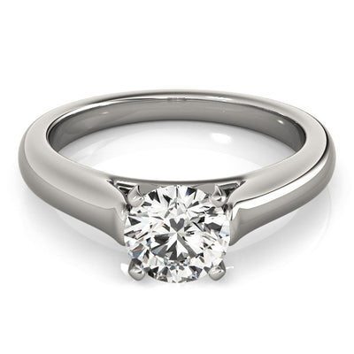 14k White Gold Cathedral Design Solitaire Diamond Engagement Ring (1 cttw) - jazzyjewelryjones