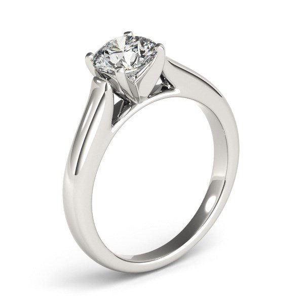 14k White Gold Cathedral Design Solitaire Diamond Engagement Ring (1 cttw) - jazzyjewelryjones