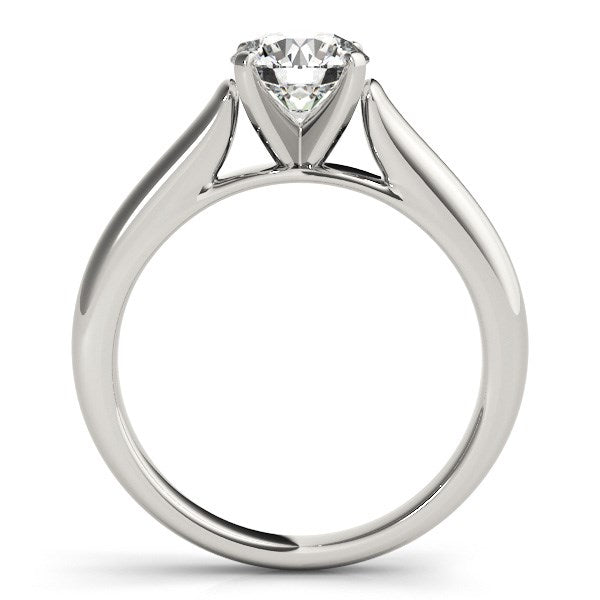 14k White Gold Cathedral Design Solitaire Diamond Engagement Ring (1 cttw) - jazzyjewelryjones