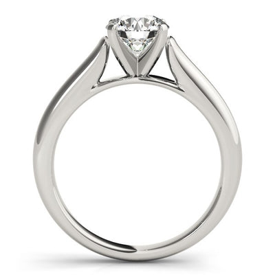 14k White Gold Cathedral Design Solitaire Diamond Engagement Ring (1 cttw) - jazzyjewelryjones