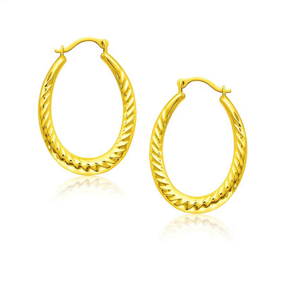14k Yellow Gold Hoop Earrings with Textured Details - jazzyjewelryjones