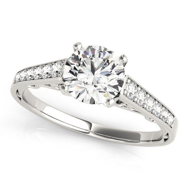 14k White Gold Cathedral Design Diamond Engagement Ring (1 1/4 cttw) - jazzyjewelryjones