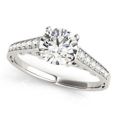 14k White Gold Cathedral Design Diamond Engagement Ring (1 1/4 cttw) - jazzyjewelryjones