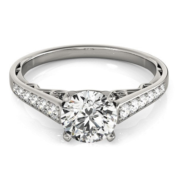 14k White Gold Cathedral Design Diamond Engagement Ring (1 1/4 cttw) - jazzyjewelryjones