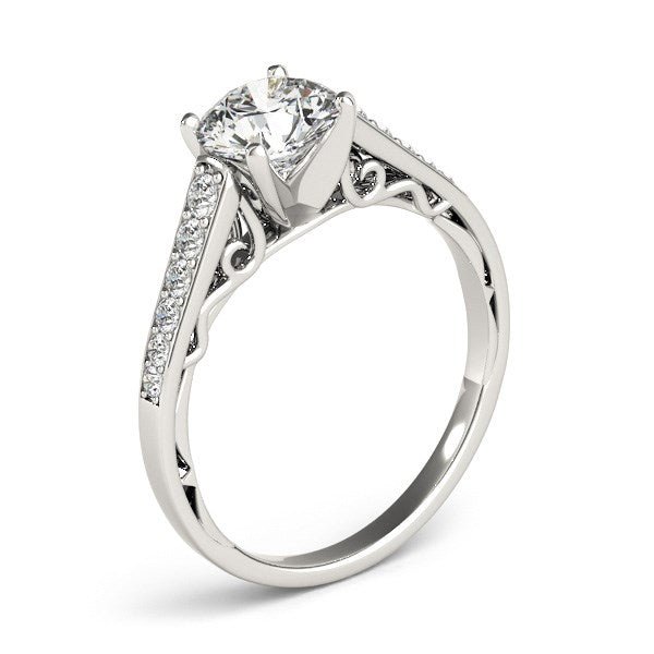 14k White Gold Cathedral Design Diamond Engagement Ring (1 1/4 cttw) - jazzyjewelryjones