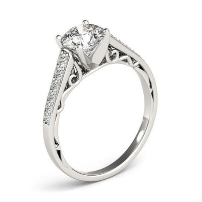 14k White Gold Cathedral Design Diamond Engagement Ring (1 1/4 cttw) - jazzyjewelryjones