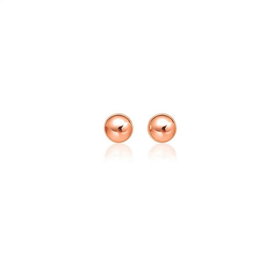 14k Rose Gold Classic Round Shape Stud Earrings (6mm) - jazzyjewelryjones