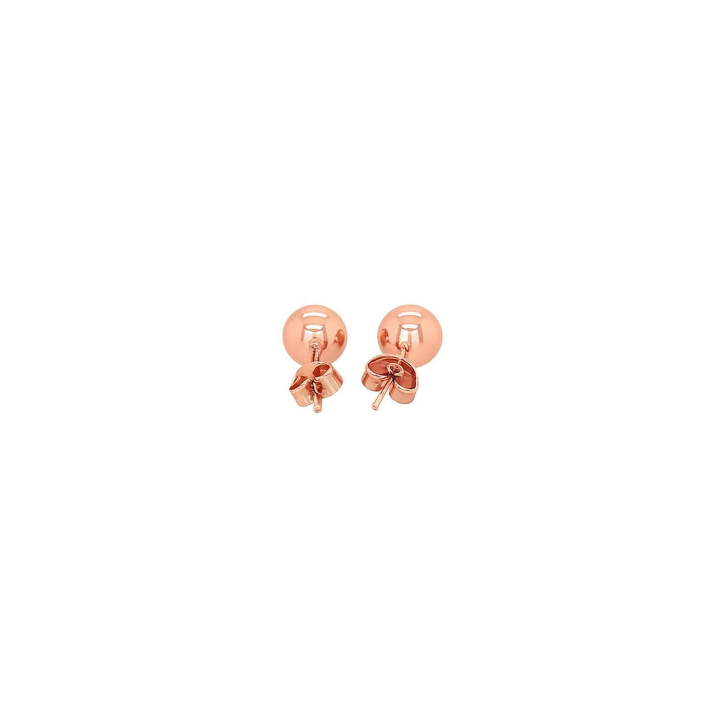 14k Rose Gold Classic Round Shape Stud Earrings (6mm) - jazzyjewelryjones
