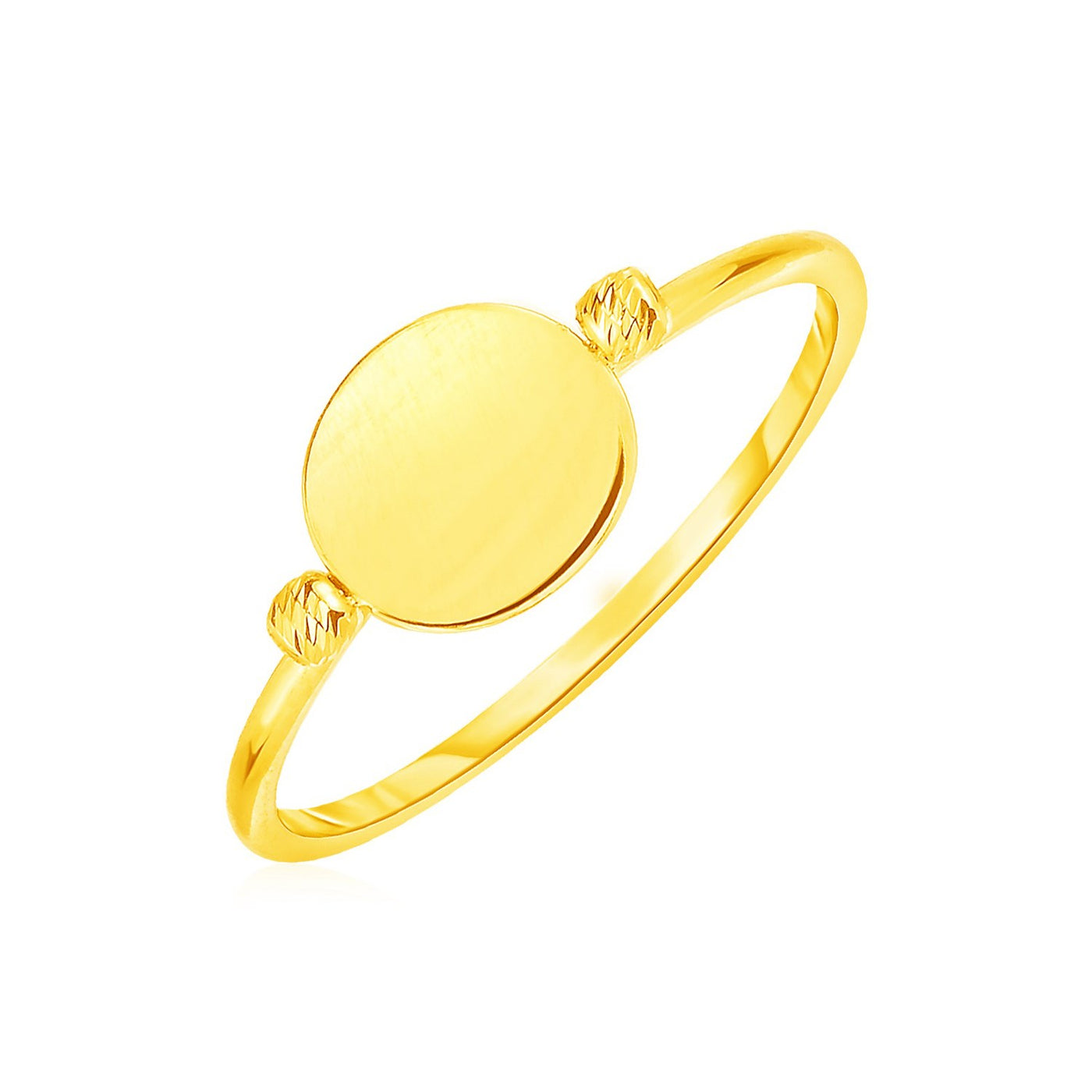 14k Yellow Gold Ring with Polished Oval - jazzyjewelryjones