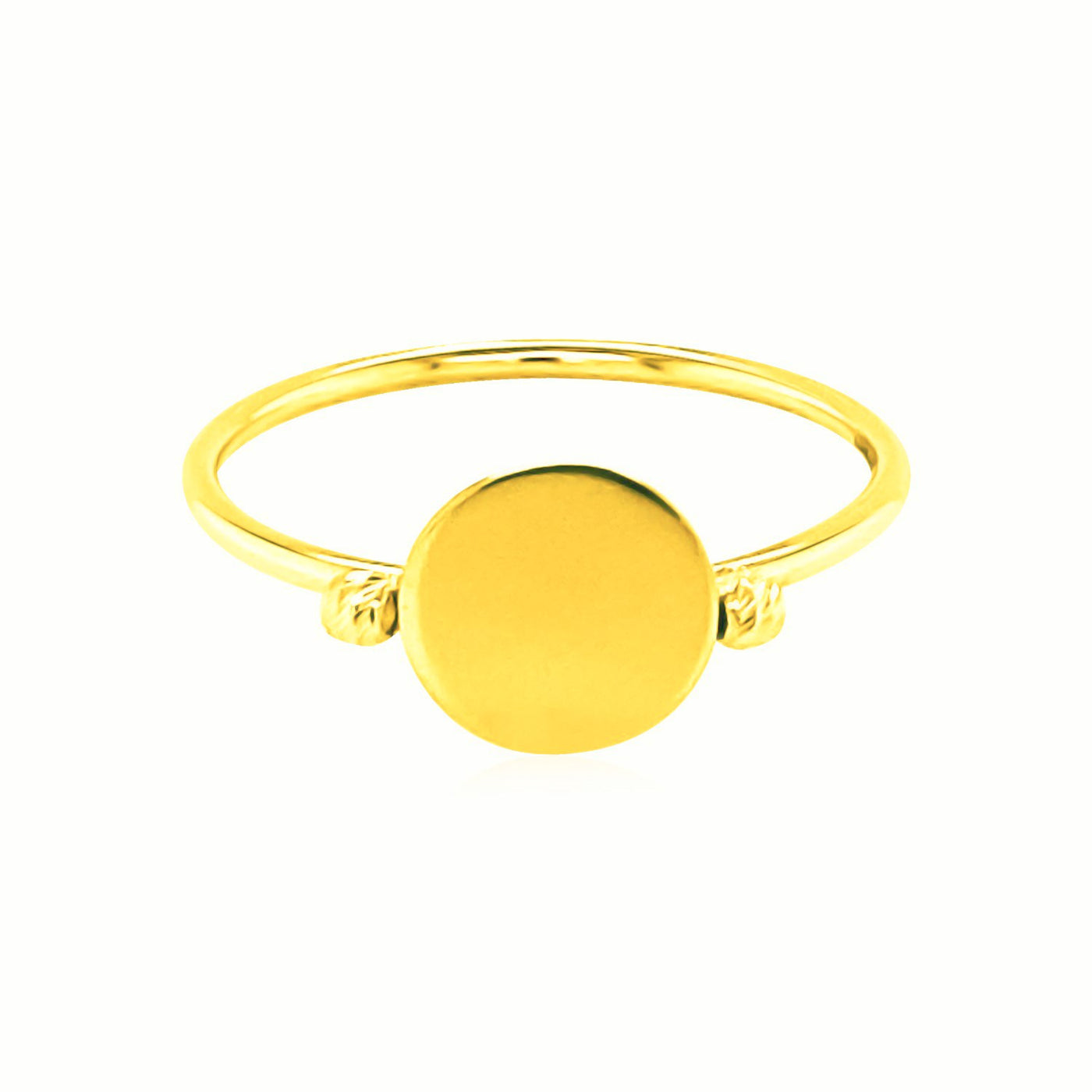 14k Yellow Gold Ring with Polished Oval - jazzyjewelryjones