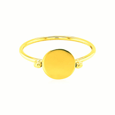14k Yellow Gold Ring with Polished Oval - jazzyjewelryjones