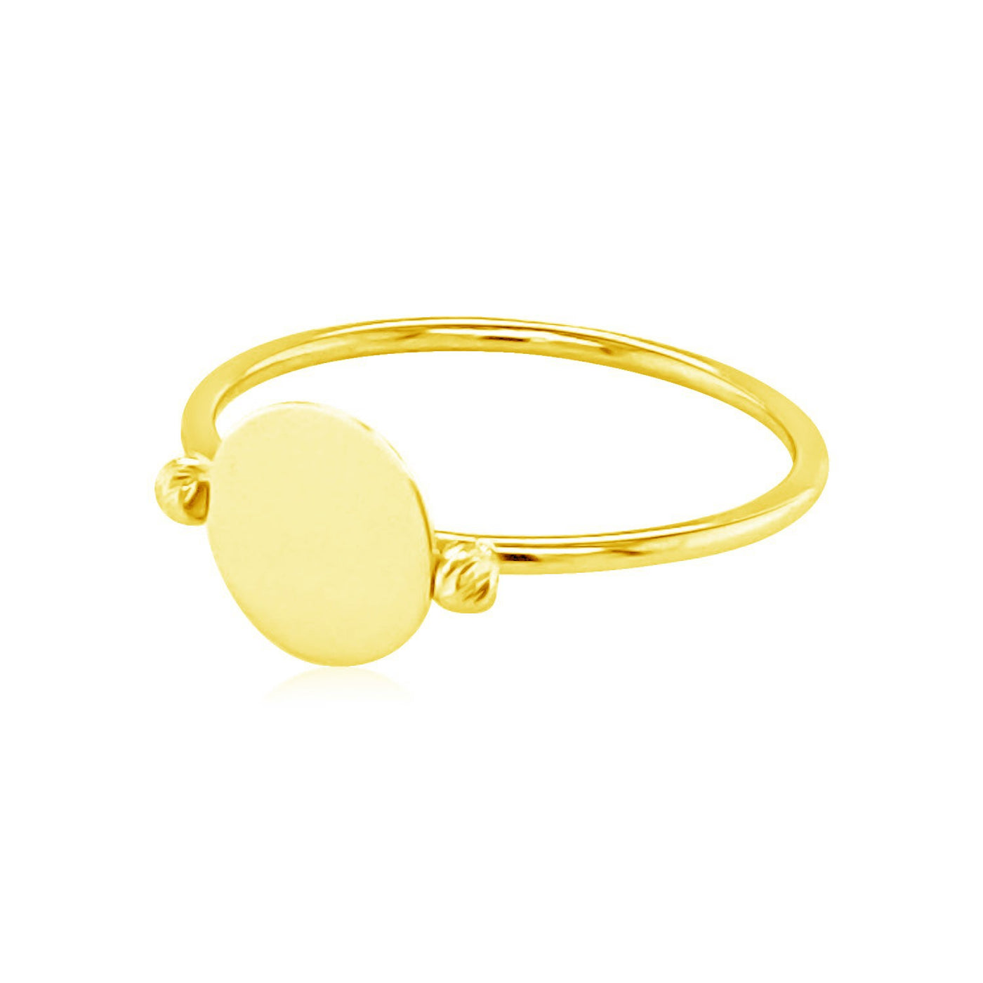 14k Yellow Gold Ring with Polished Oval - jazzyjewelryjones