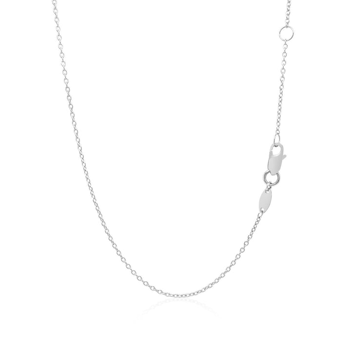 14k White Gold Smooth Flat Horizontal Bar Style Necklace