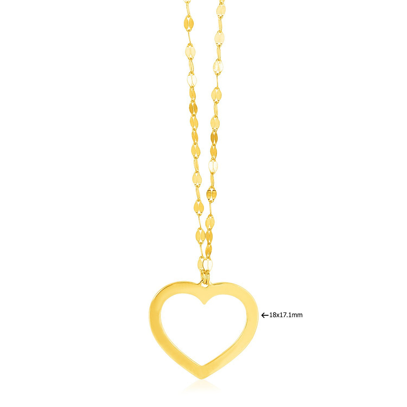 14k Yellow Gold Necklace with Reversible Heart Pendant - jazzyjewelryjones