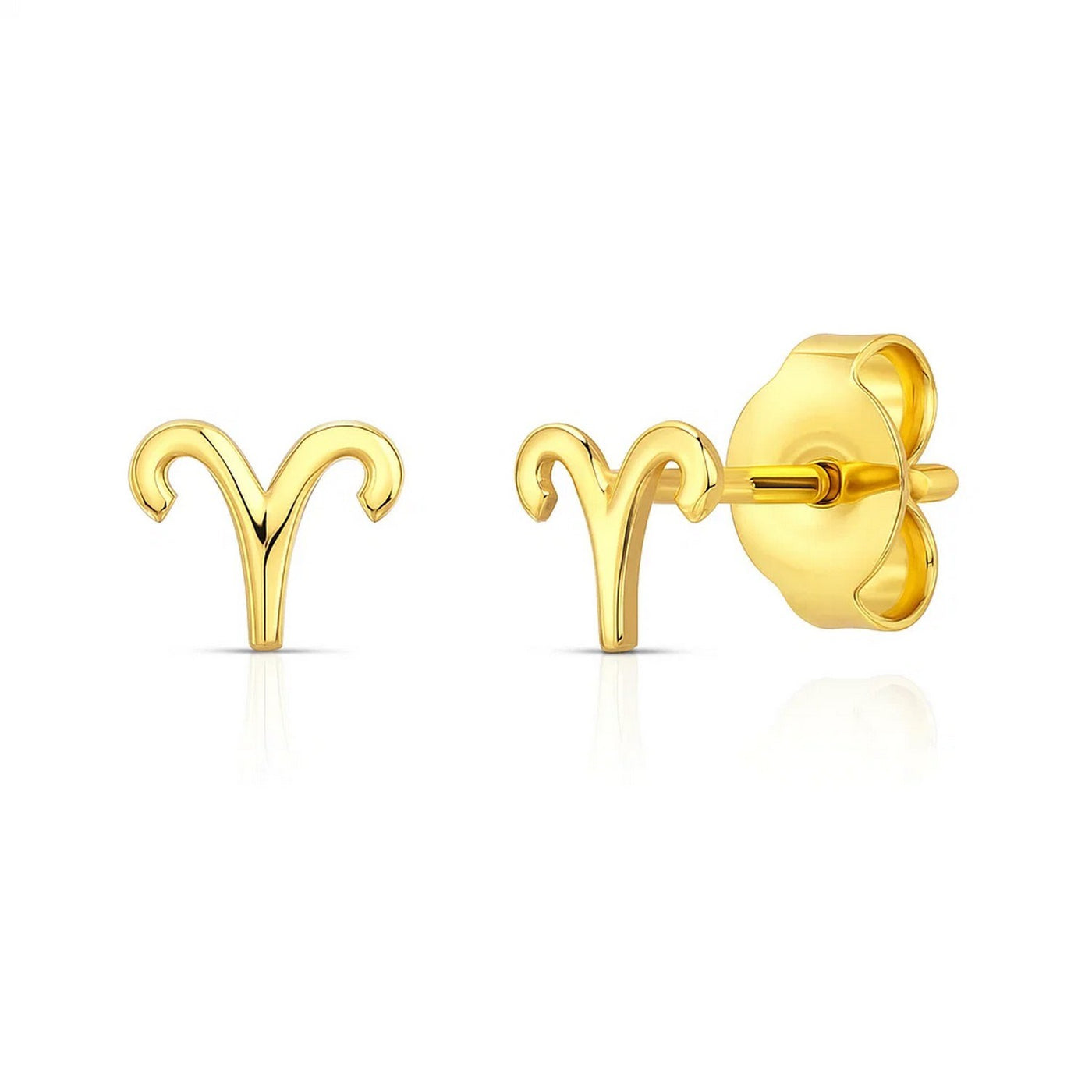 14K Yellow Gold Aries Stud Earrings - jazzyjewelryjones
