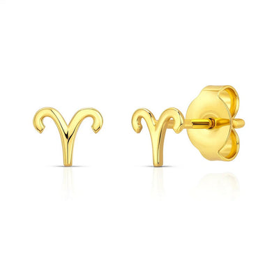 14K Yellow Gold Aries Stud Earrings - jazzyjewelryjones
