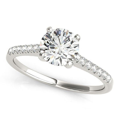 14k White Gold Single Row Scalloped Set Diamond Engagement Ring (1 1/8 cttw) - jazzyjewelryjones