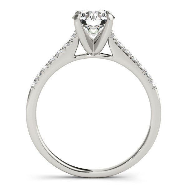 14k White Gold Single Row Scalloped Set Diamond Engagement Ring (1 1/8 cttw) - jazzyjewelryjones