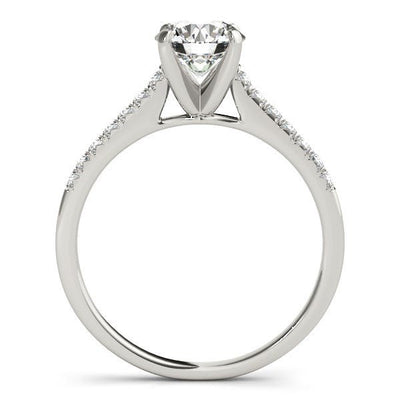 14k White Gold Single Row Scalloped Set Diamond Engagement Ring (1 1/8 cttw) - jazzyjewelryjones