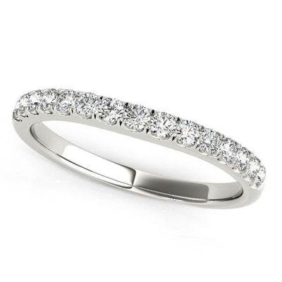 14k White Gold Pave Set Style Diamond Wedding Band (1/4 cttw) - jazzyjewelryjones