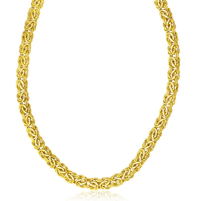 14k Yellow Gold Byzantine Design Stylish Necklace - jazzyjewelryjones