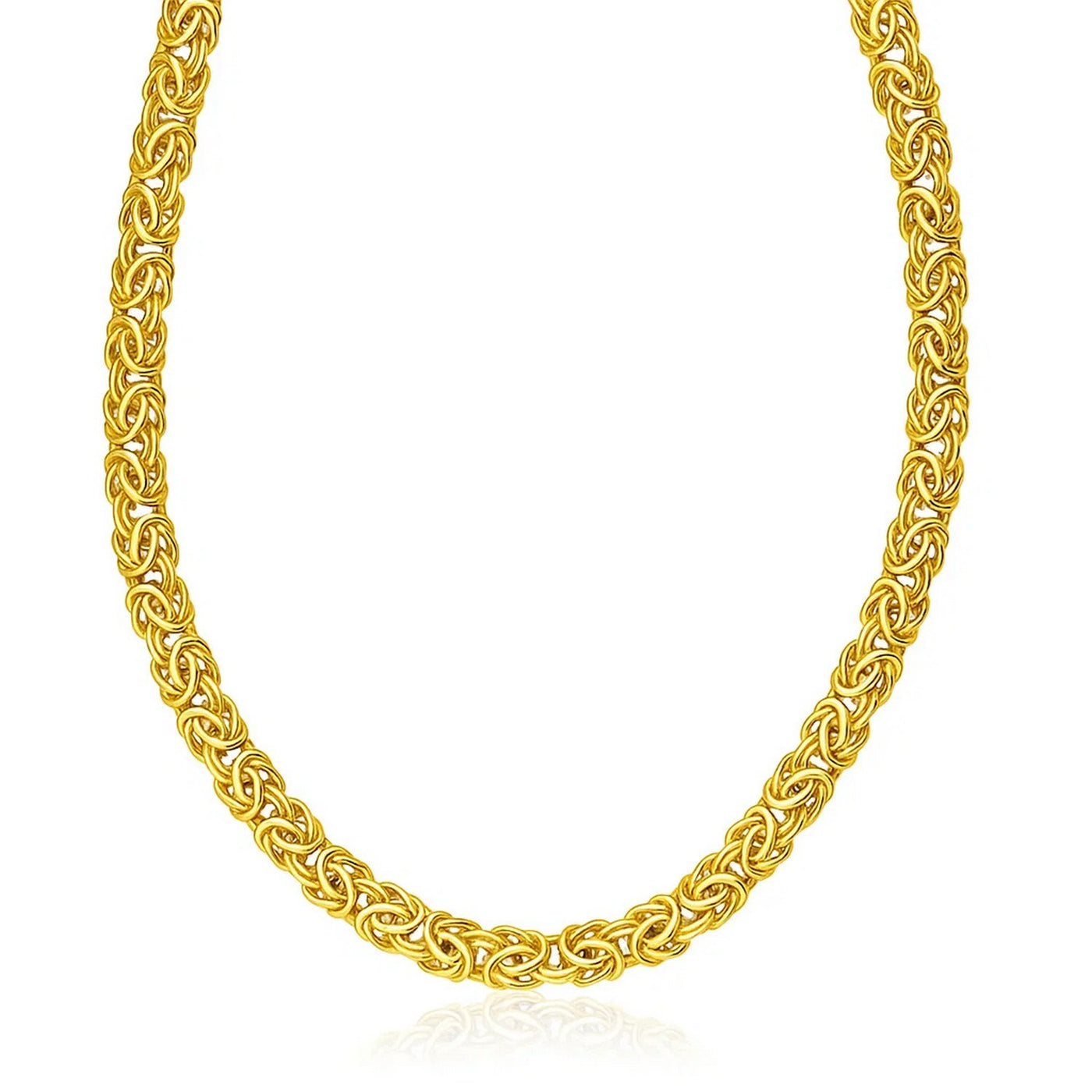 14k Yellow Gold Byzantine Design Stylish Necklace - jazzyjewelryjones