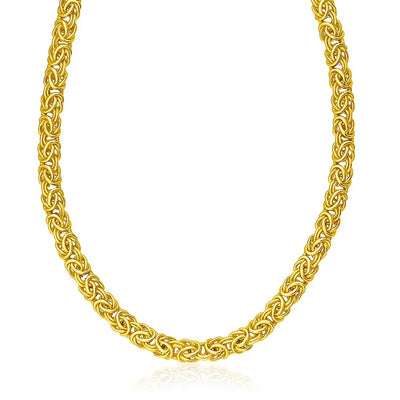 14k Yellow Gold Byzantine Design Stylish Necklace - jazzyjewelryjones