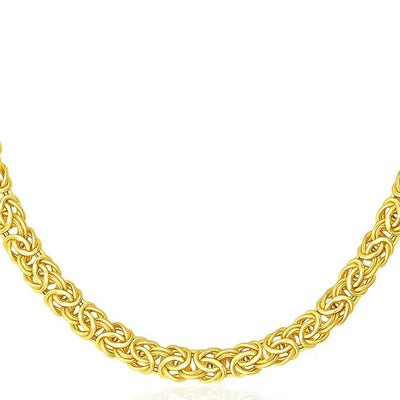 14k Yellow Gold Byzantine Design Stylish Necklace - jazzyjewelryjones