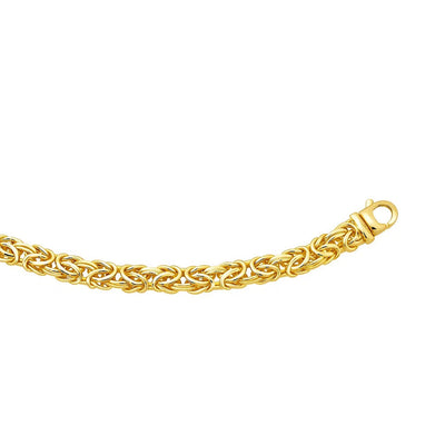 14k Yellow Gold Byzantine Design Stylish Necklace - jazzyjewelryjones