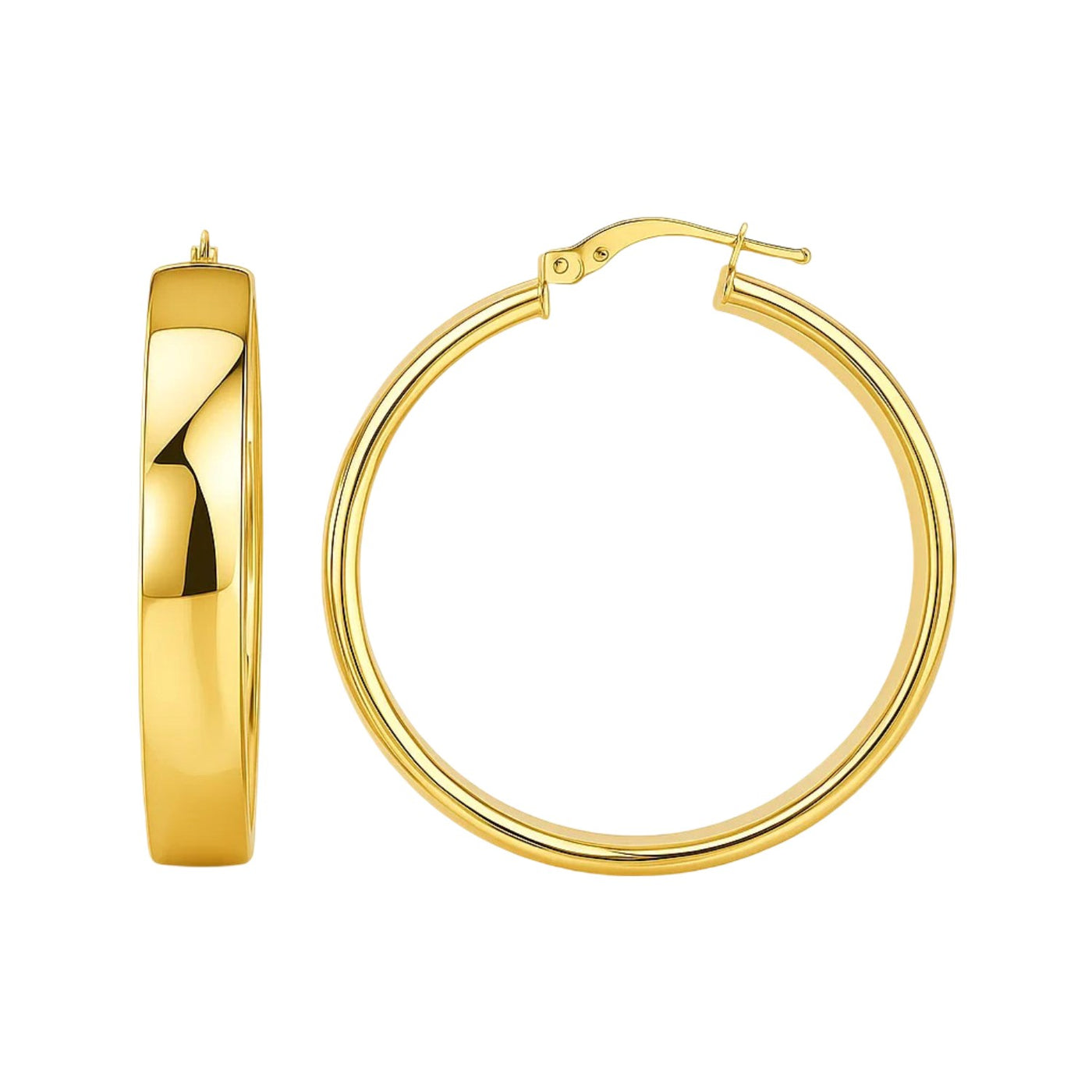 14k Yellow Gold Wedding Band Hoops (7x35mm) - jazzyjewelryjones