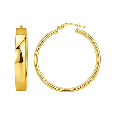 14k Yellow Gold Wedding Band Hoops (7x35mm) - jazzyjewelryjones