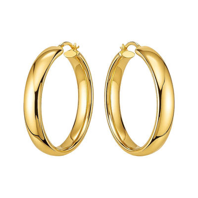 14k Yellow Gold Wedding Band Hoops (7x35mm) - jazzyjewelryjones