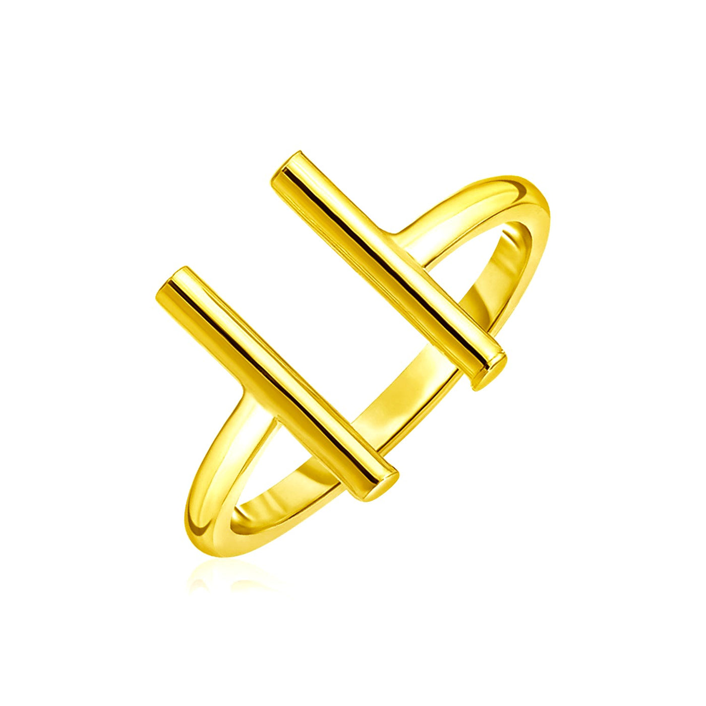 14k Yellow Gold Open Ring with Bars - jazzyjewelryjones