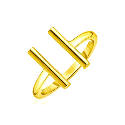 14k Yellow Gold Open Ring with Bars - jazzyjewelryjones