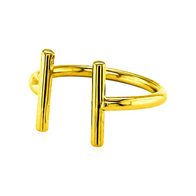 14k Yellow Gold Open Ring with Bars - jazzyjewelryjones
