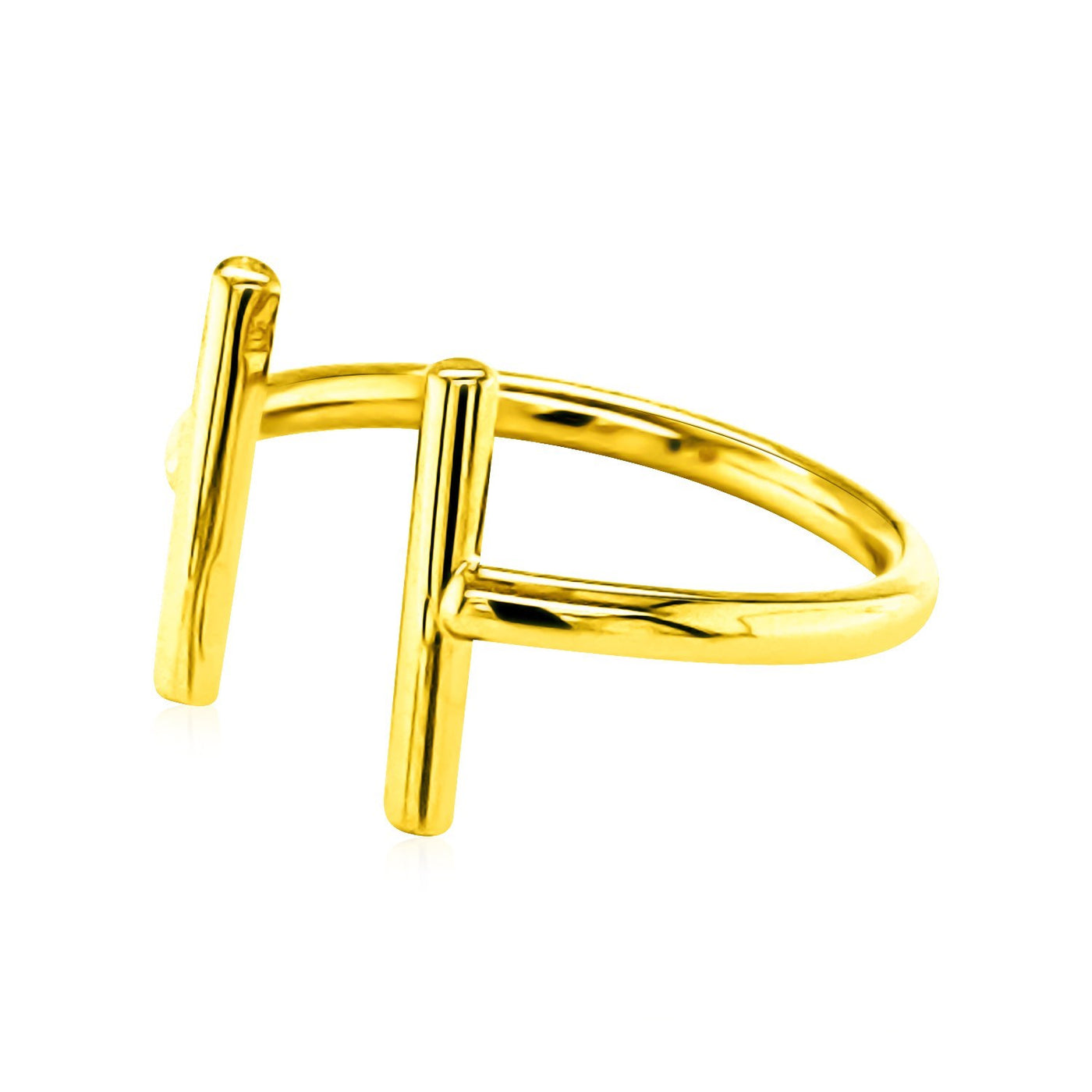 14k Yellow Gold Open Ring with Bars - jazzyjewelryjones