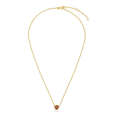 14k Yellow Gold 17 inch Necklace with Round Citrine - jazzyjewelryjones